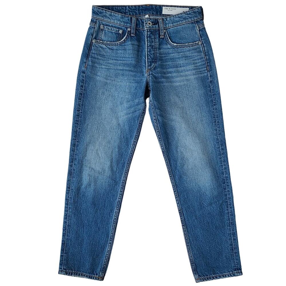 Rag & Bone Rosa Mid-Rise Ankle Boyfriend Clean Mick Blue Jeans Womens Sz 24 EUC - Picture 2 of 16